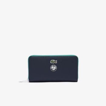 Lacoste Roland Garros Contrast Interior Zippered Wallet Dámské - Peněženka Tmavě Blankyt / Zelene |